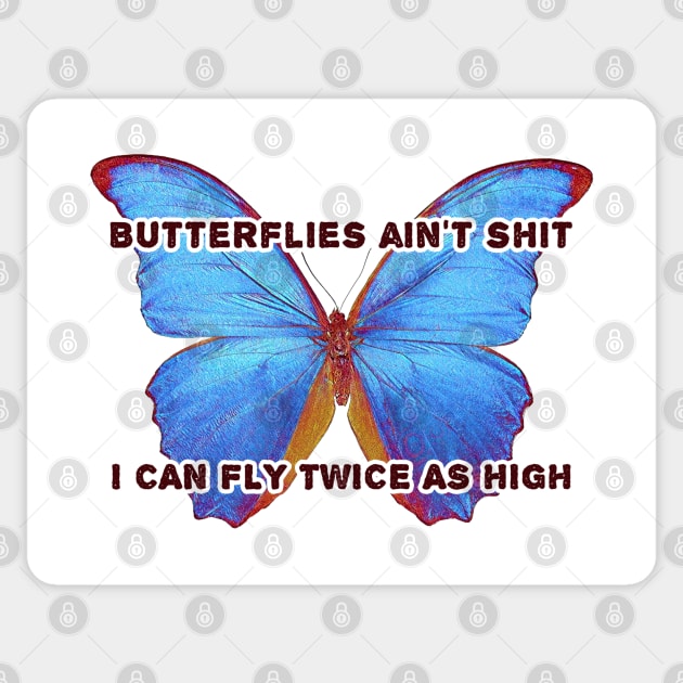 Butterflies Aint Reading L Sticker by karutees